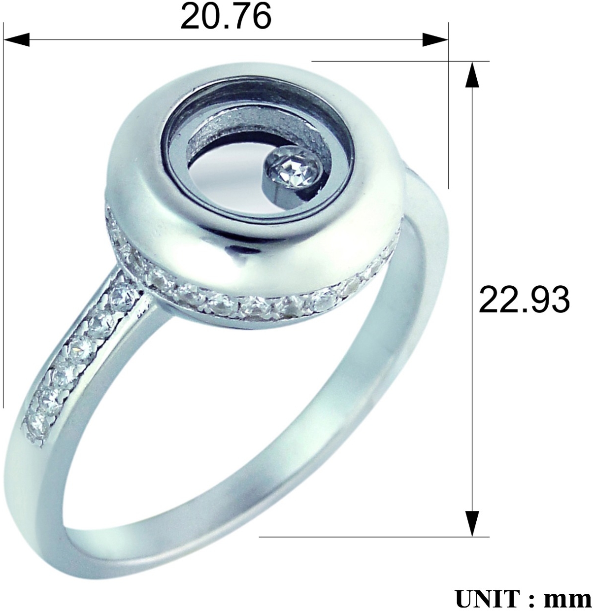 Кольцо с фианитами из серебра (арт. 2392051)