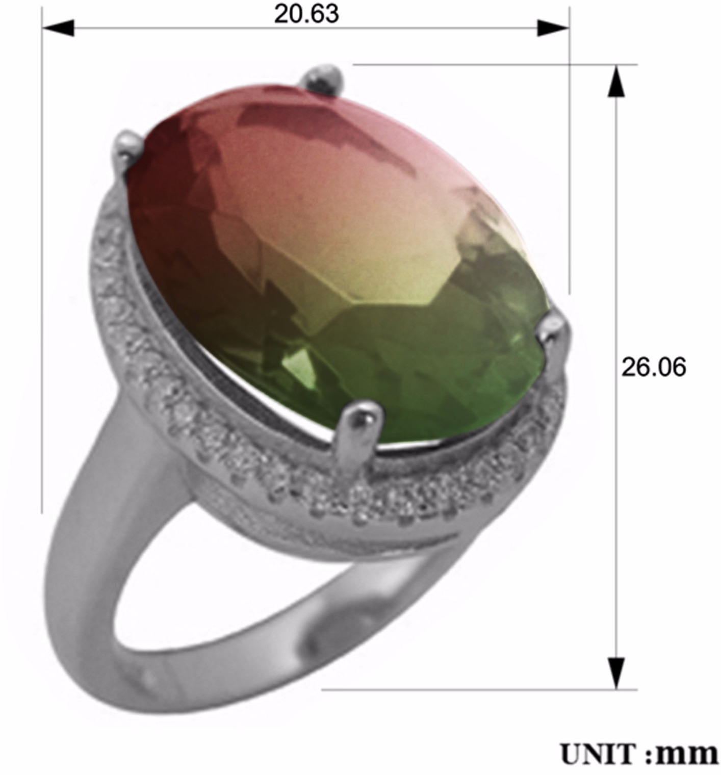 Кольцо с фианитами и кварцами из серебра (арт. 2392657)