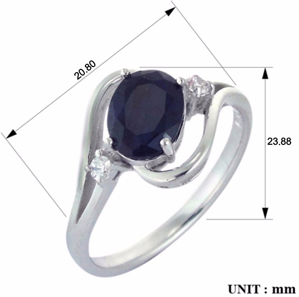 Кольцо с сапфирами и фианитами из серебра (арт. 2393751)