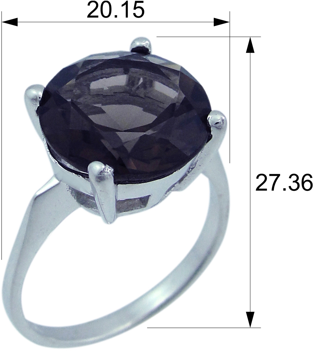 Кольцо с раухтопазами из серебра (арт. 2393876)