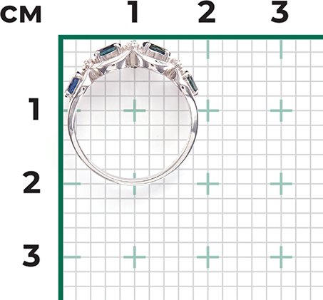 Кольцо с сапфирами и бриллиантами из белого золота (арт. 2440005)