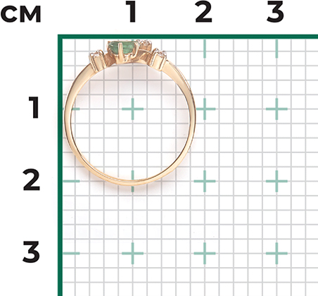 Кольцо с изумрудом и бриллиантами из красного золота (арт. 2440059)