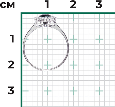 Кольцо с сапфиром и бриллиантами из белого золота (арт. 2440140)