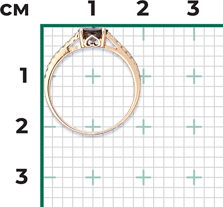 Кольцо с сапфиром и бриллиантами из красного золота (арт. 2440156)
