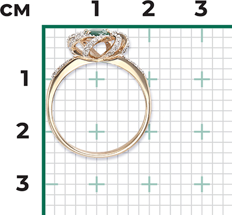 Кольцо с изумрудом и бриллиантами из красного золота (арт. 2440163)