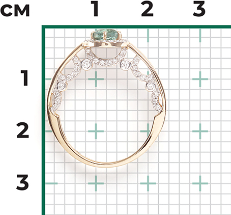Кольцо с изумрудом и бриллиантами из красного золота (арт. 2440221)
