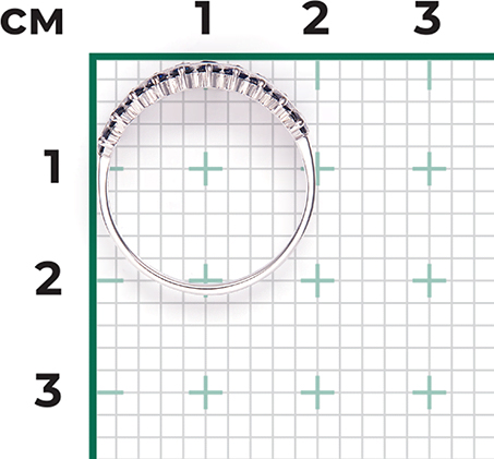 Кольцо с сапфирами и бриллиантами из белого золота (арт. 2440322)