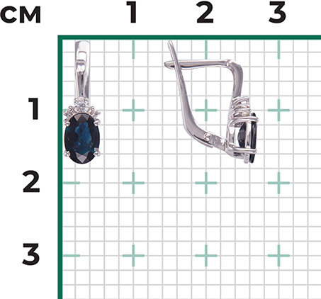Серьги с сапфирами и бриллиантами из белого золота (арт. 2440371)