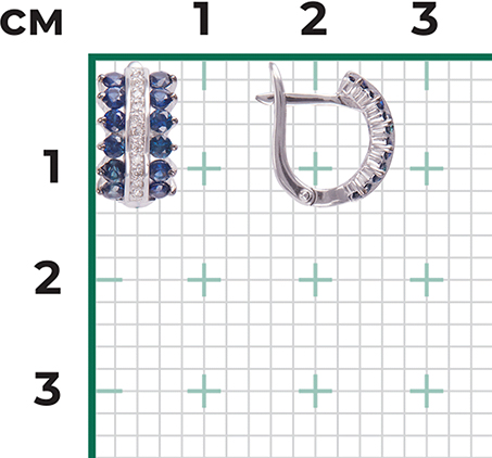 Серьги с сапфирами и бриллиантами из белого золота (арт. 2440528)