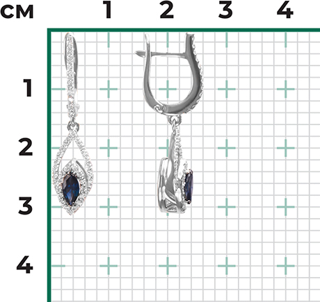 Серьги с сапфирами и бриллиантами из белого золота (арт. 2440539)