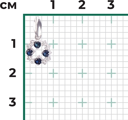 Подвеска с сапфирами и бриллиантами из белого золота (арт. 2440561)