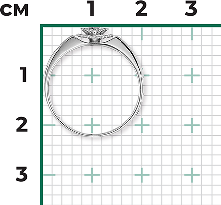 Кольцо с 1 бриллиантом из белого золота (арт. 2440645)