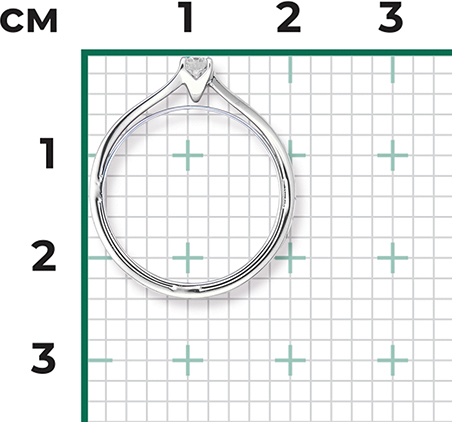 Кольцо с 1 бриллиантом из белого золота (арт. 2440692)