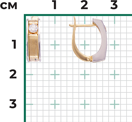 Серьги с 2 бриллиантами из комбинированного золота (арт. 2440754)