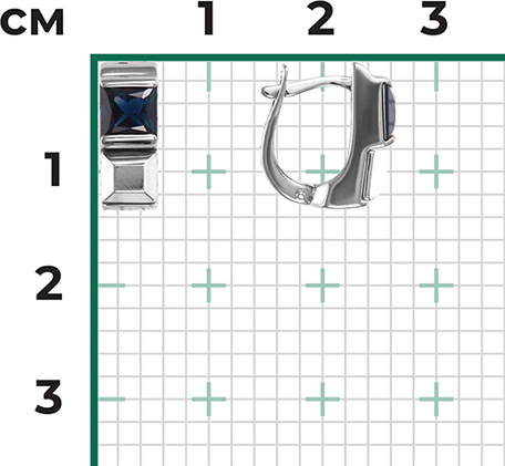 Серьги с 2 сапфирами из белого золота (арт. 2440789)