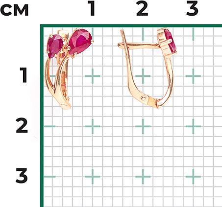 Серьги с 4 рубинами из красного золота (арт. 2440912)