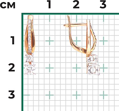 Серьги с 26 бриллиантами из комбинированного золота (арт. 2440920)
