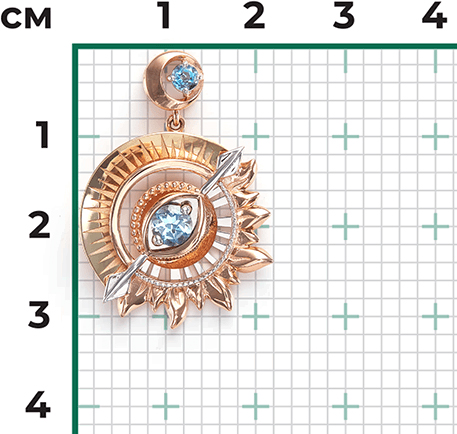 Подвеска с топазами из комбинированного золота (арт. 2440950)