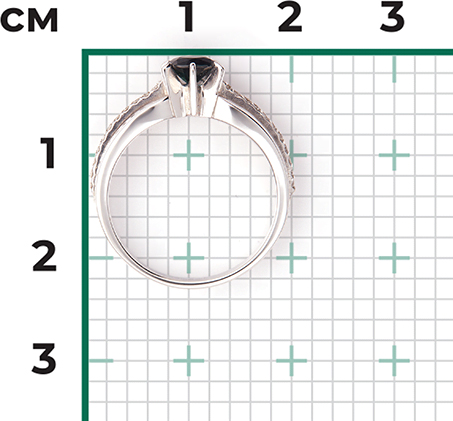 Кольцо с сапфиром и бриллиантами из белого золота (арт. 2441272)