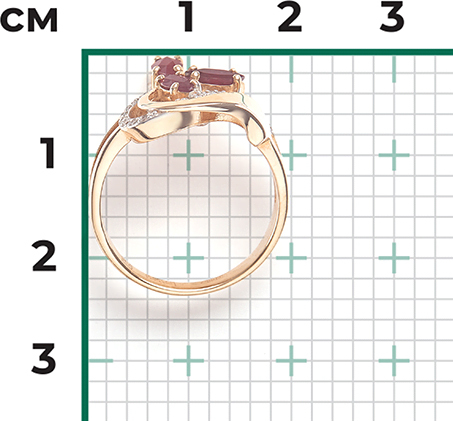 Кольцо с рубинами и бриллиантами из красного золота (арт. 2441279)