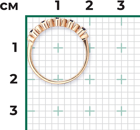 Кольцо с 5 сапфирами из красного золота (арт. 2441361)