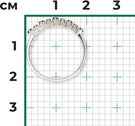 Кольцо с 5 сапфирами из белого золота (арт. 2441367)