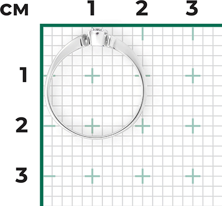 Кольцо с 1 бриллиантом из белого золота (арт. 2441399)