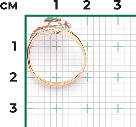 Кольцо с изумрудом и бриллиантами из красного золота (арт. 2441410)