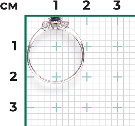 Кольцо с сапфиром и бриллиантами из белого золота (арт. 2441434)