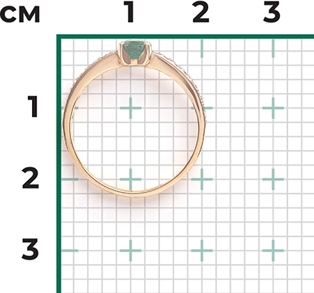 Кольцо с изумрудом и бриллиантами из красного золота (арт. 2441440)