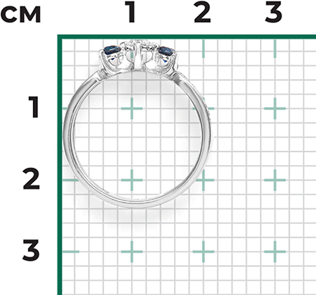 Кольцо с бриллиантами и сапфирами из белого золота (арт. 2441496)