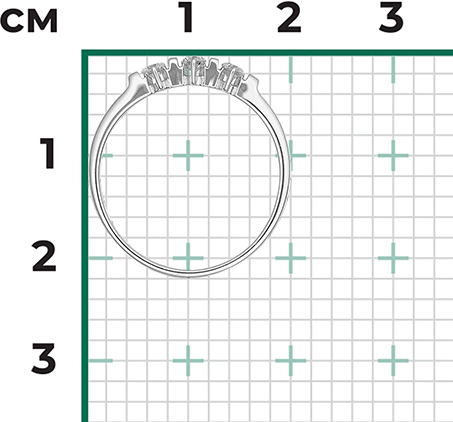 Кольцо с 3 бриллиантами из белого золота (арт. 2441541)