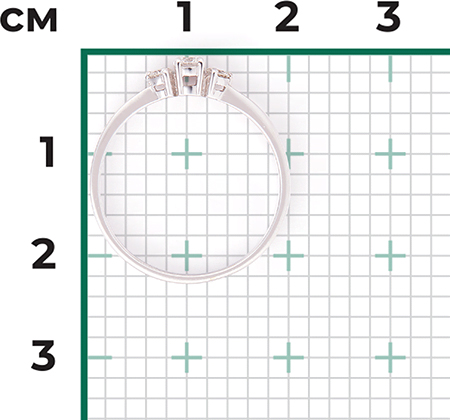 Кольцо с 3 бриллиантами из белого золота (арт. 2441549)