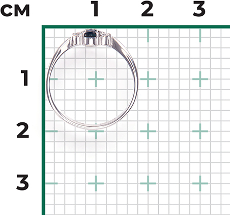 Кольцо с сапфиром и бриллиантами из белого золота (арт. 2441620)