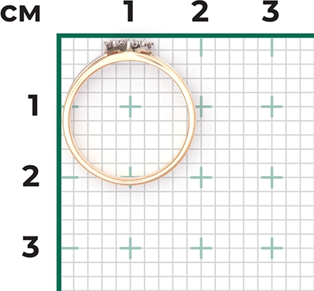 Кольцо с 3 бриллиантами из комбинированного золота (арт. 2441657)
