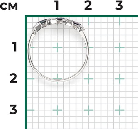 Кольцо с сапфирами и бриллиантами из белого золота (арт. 2441815)