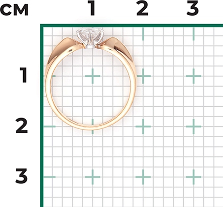 Кольцо с 1 бриллиантом из комбинированного золота (арт. 2441838)