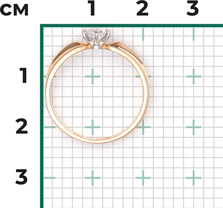 Кольцо с 1 бриллиантом из комбинированного золота (арт. 2441840)