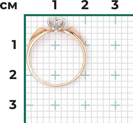 Кольцо с 1 бриллиантом из комбинированного золота (арт. 2441842)