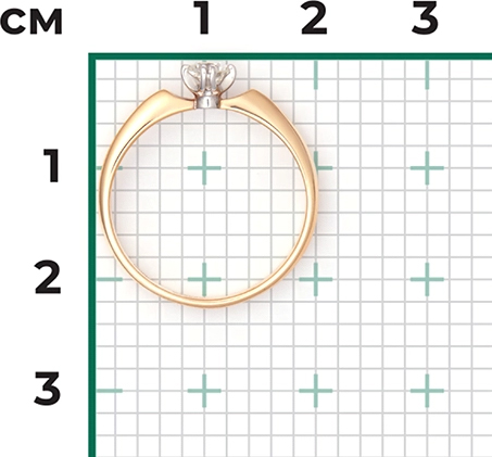 Кольцо с 1 бриллиантом из комбинированного золота (арт. 2441850)