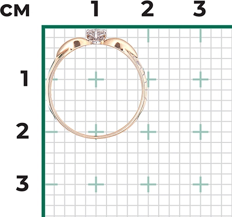 Кольцо с 1 бриллиантом из комбинированного золота (арт. 2441858)