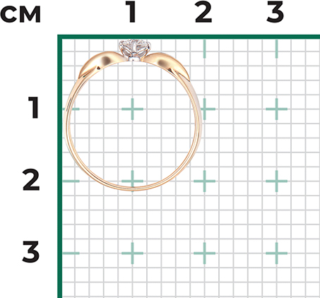 Кольцо с 1 бриллиантом из комбинированного золота (арт. 2441860)
