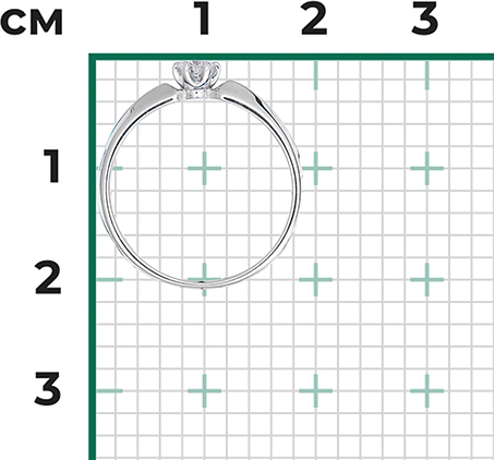 Кольцо с 1 бриллиантом из белого золота (арт. 2441870)