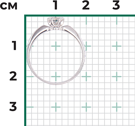 Кольцо с 1 бриллиантом из белого золота (арт. 2441879)