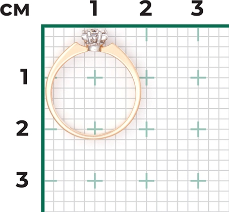 Кольцо с 1 бриллиантом из комбинированного золота (арт. 2441887)