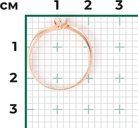 Кольцо с 1 бриллиантом из красного золота (арт. 2441929)