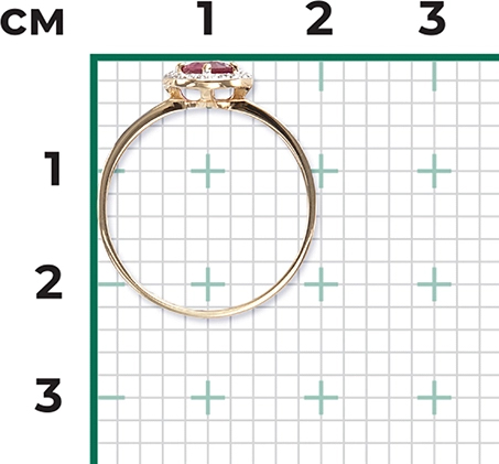Кольцо с рубином и бриллиантами из красного золота (арт. 2442014)