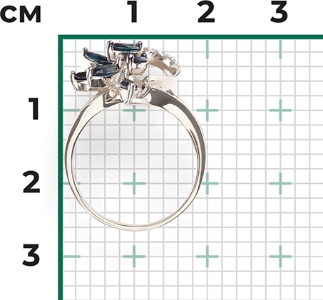 Кольцо с сапфирами и бриллиантами из белого золота (арт. 2442081)