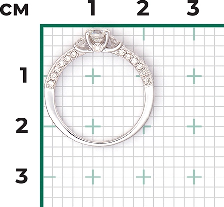 Кольцо с 41 бриллиантом из белого золота (арт. 2442094)