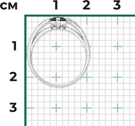 Кольцо с сапфиром и бриллиантами из белого золота (арт. 2442107)